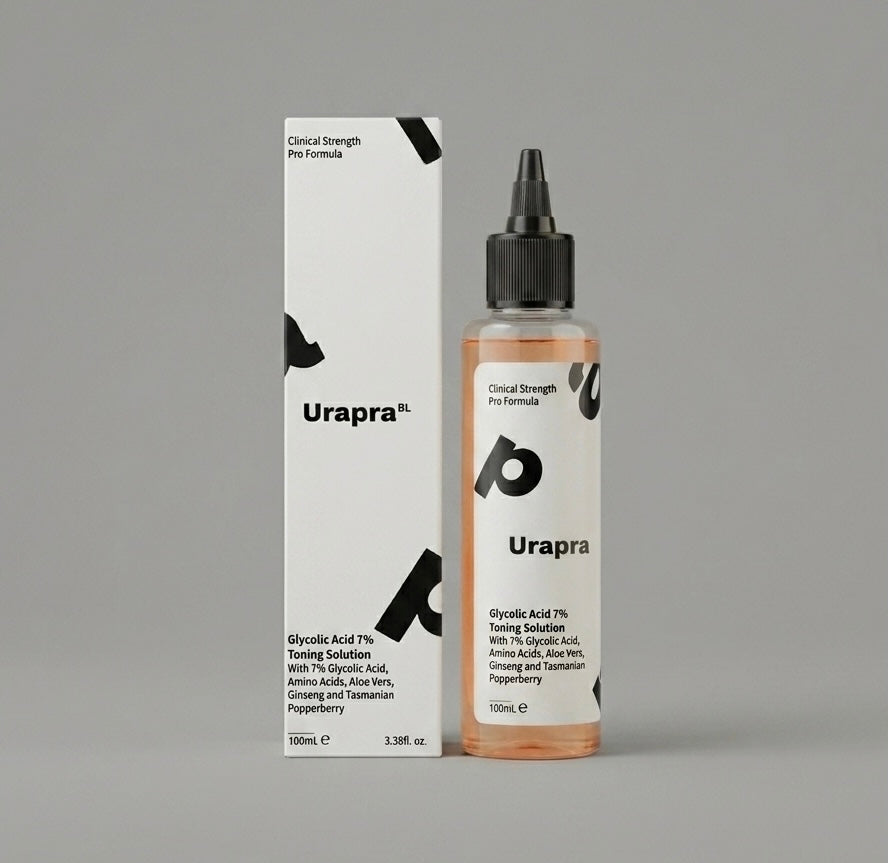 Urapra 7% Glycolic Acid Toning Solution – Clinical Strength Exfoliating Toner for Radiant Skin, 100ml