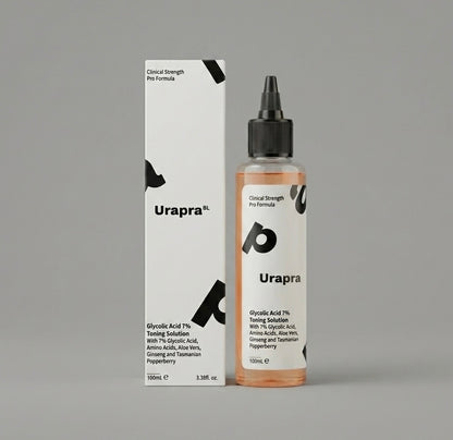 Urapra 7% Glycolic Acid Toning Solution – Clinical Strength Exfoliating Toner for Radiant Skin, 100ml